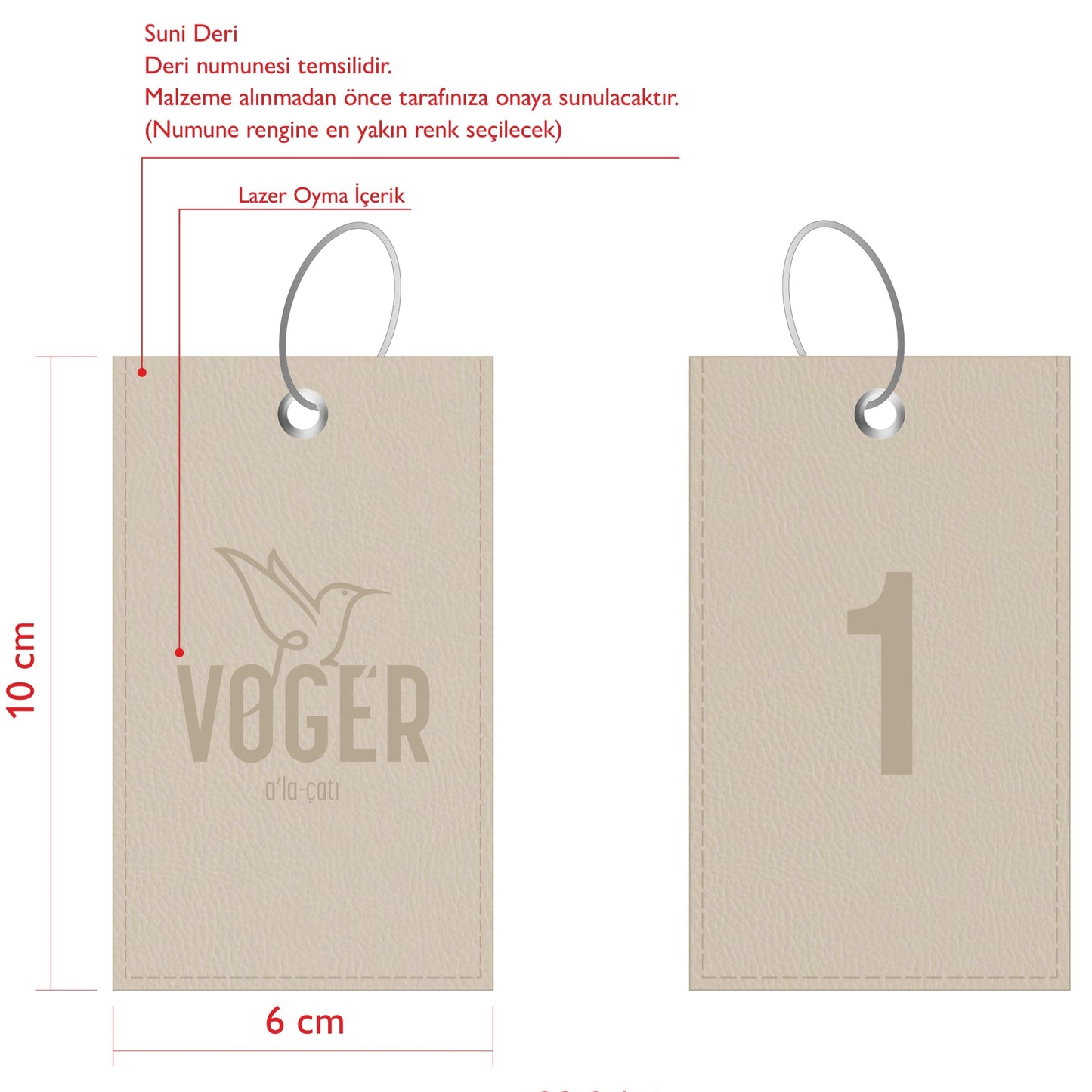 Custom Order Leather Keychain Voger Alaçatı-2