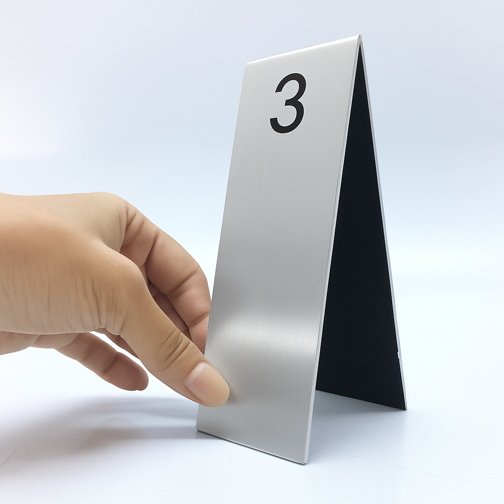 Luxury Metal Table Number Stand | Gold & Chrome Aluminum / Solid Brass Design