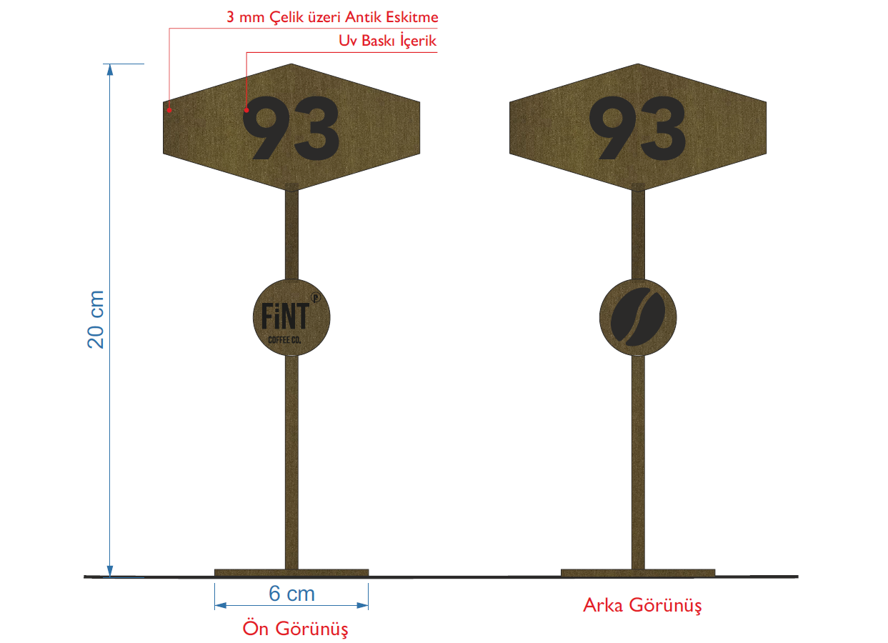 Custom Order Table Number