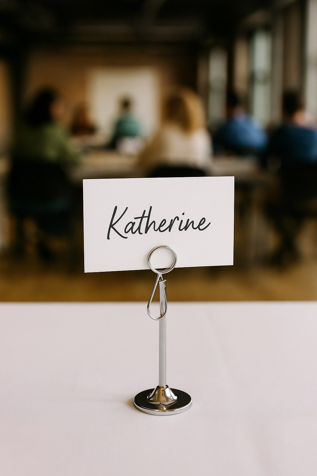 Açık büfelerde yemek isimlerini düzenli göstermek için kullanılan şık etiket standı.