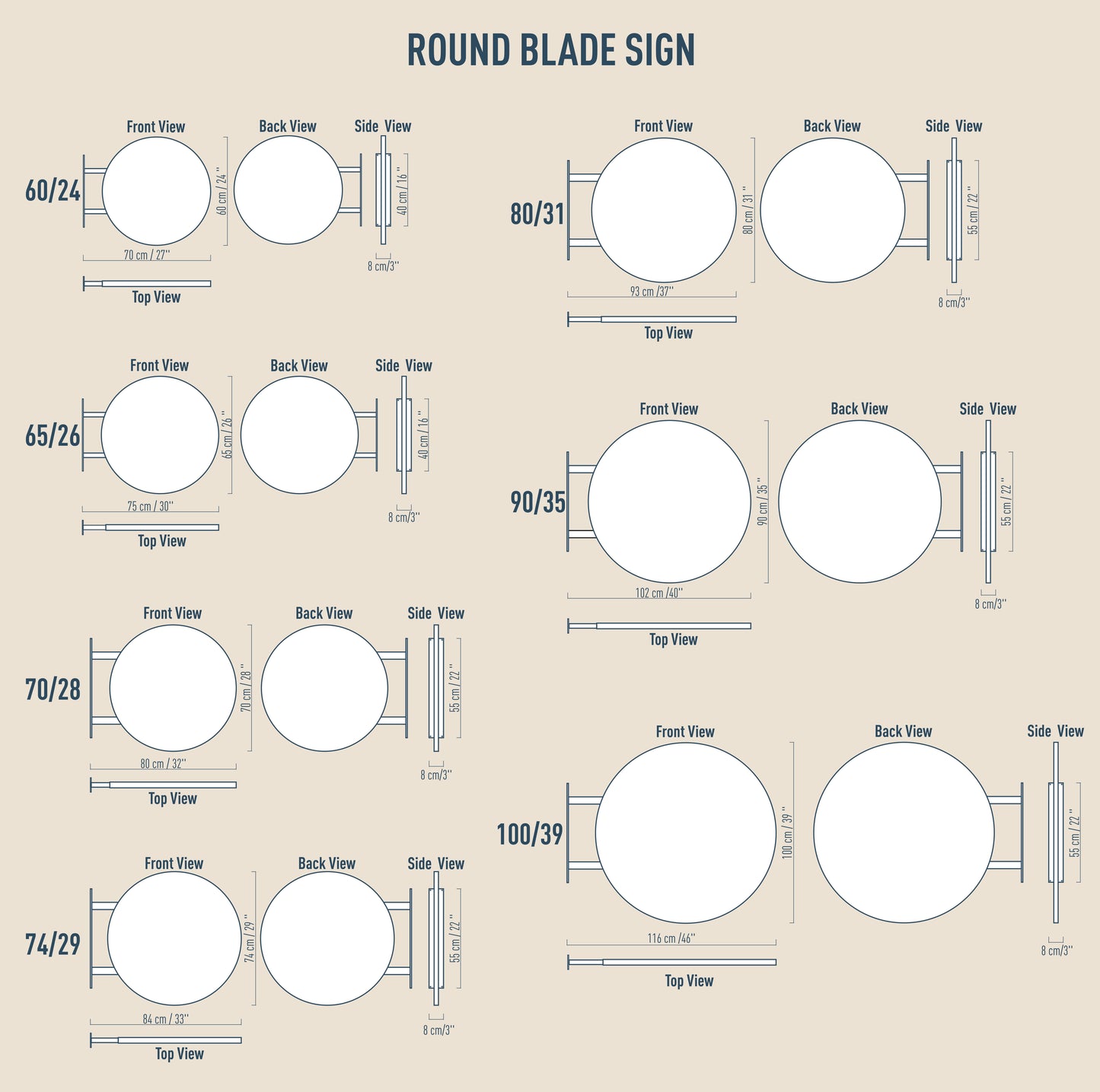 Double-Sided Durable Round Shop Sign | Brand Logo Printed