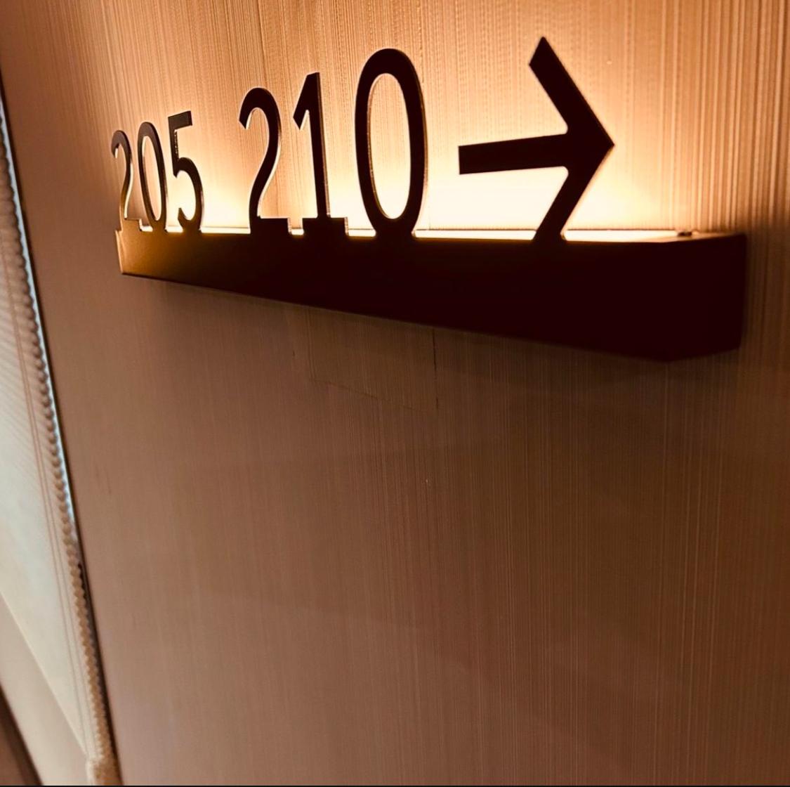 Illuminated Linear Room Number