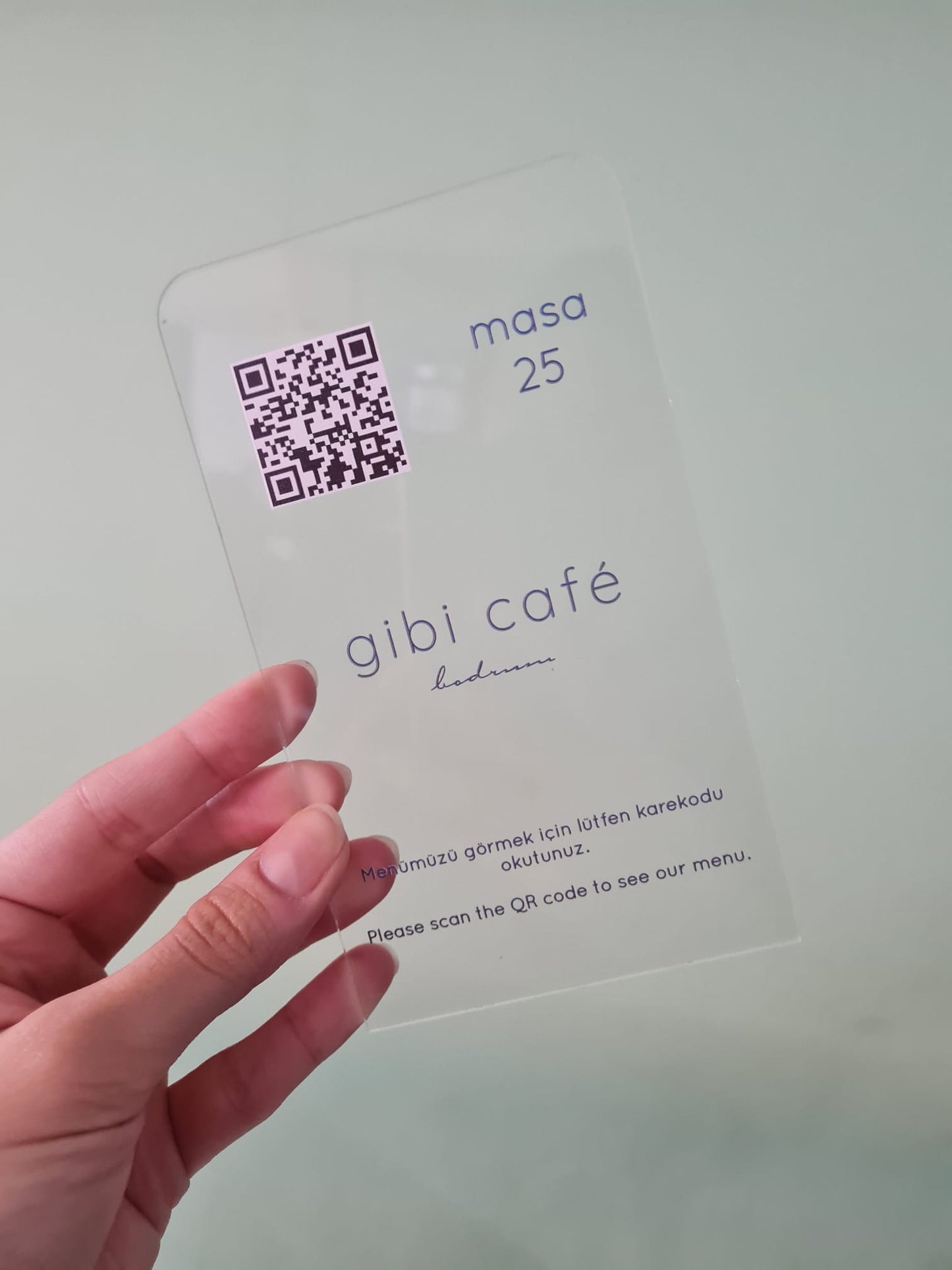 Custom Order Plexiglass QR Code Menu