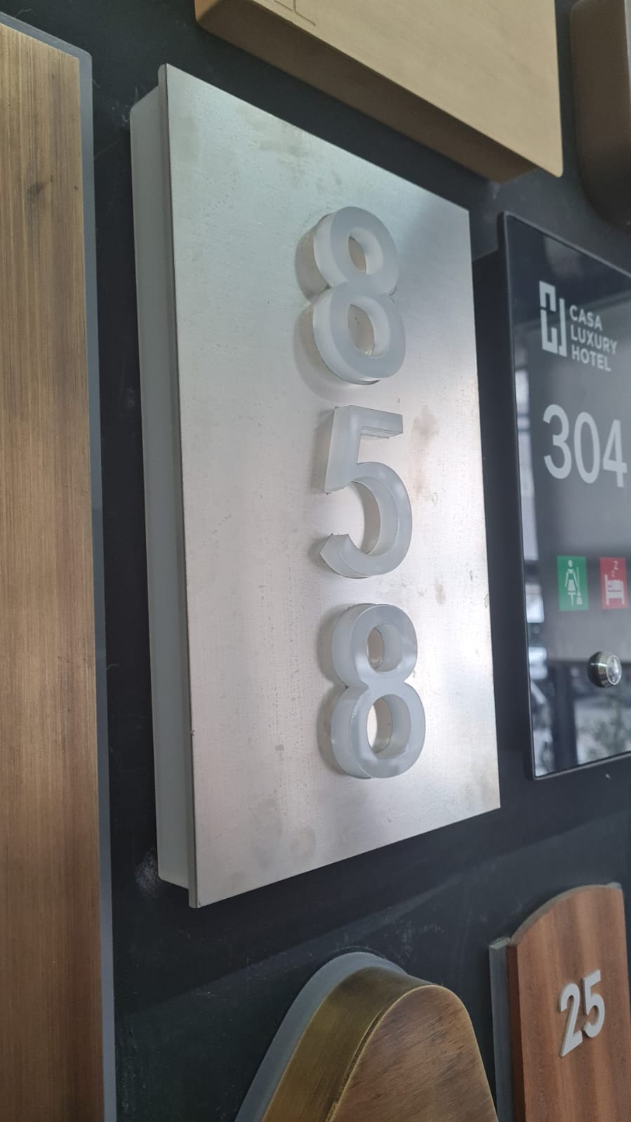 Custom-made illuminated room number