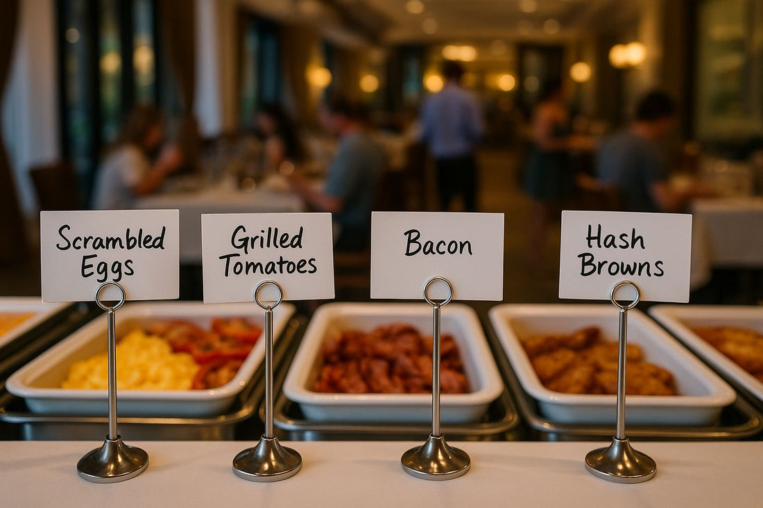 Yemek İsimliği Standı – Metal Masaüstü Kart Tutucu, Etiketlik & Fiyat Göstergesi:Küçük Bir Dokunuşla Büyük Etki