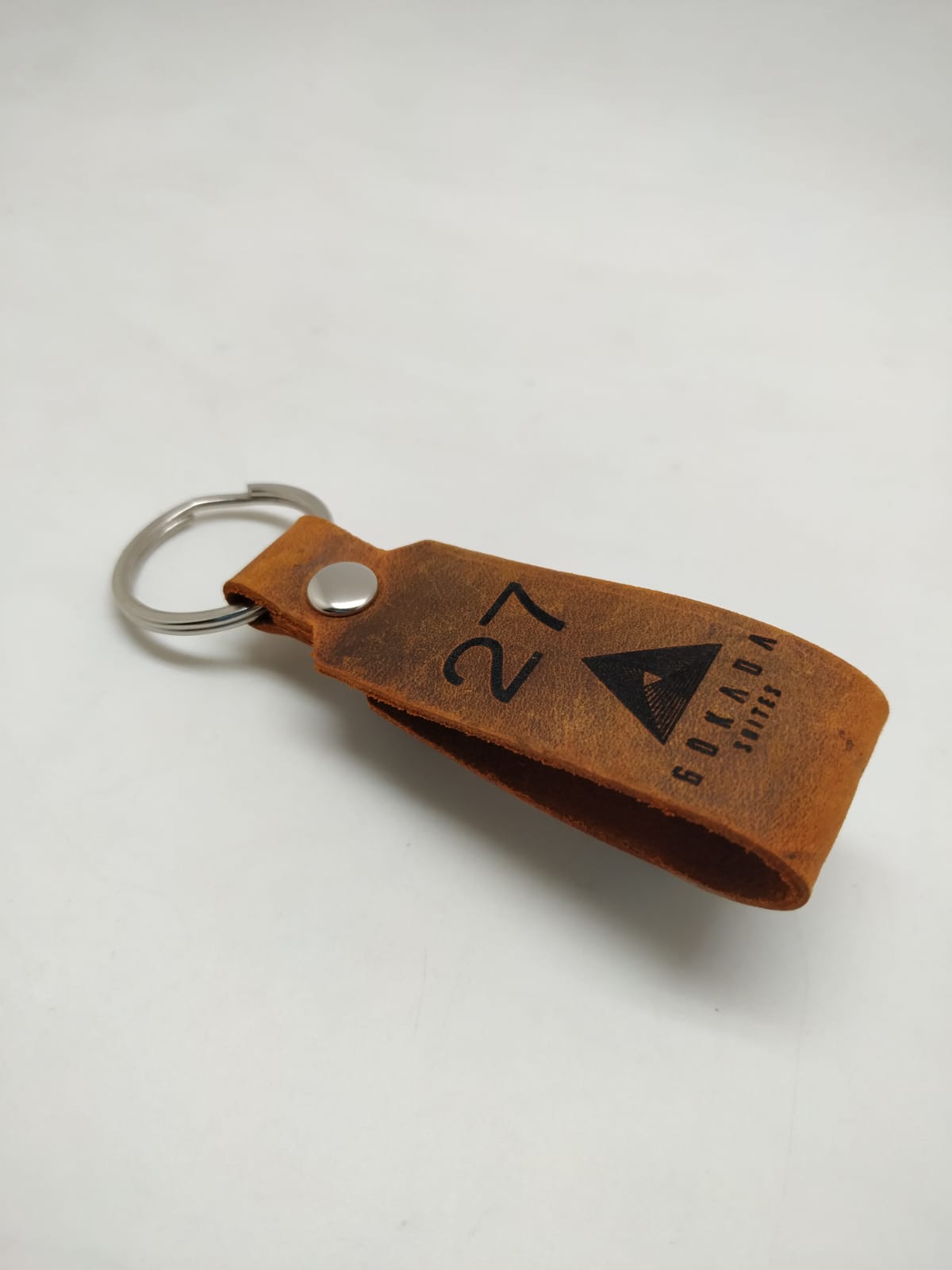 Numbered Leather Keychain