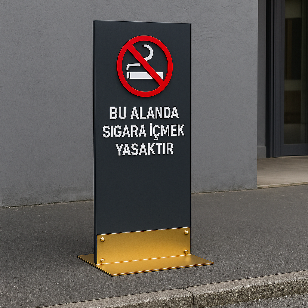 Warning Sign, Standing, Double-Sided | Metal, No Smoking