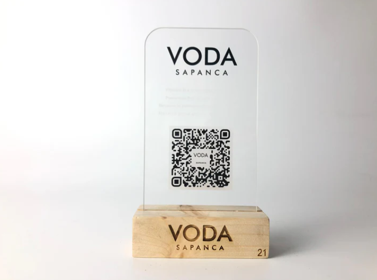 Custom Order Plexiglass QR Code Menu