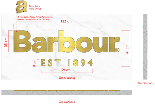 Custom Order Brass Barbour Inscription