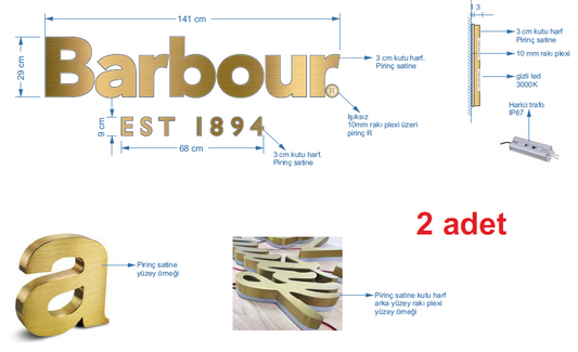 Custom Order Barbour Lettering