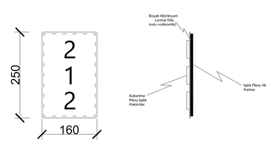 Custom-made illuminated room number