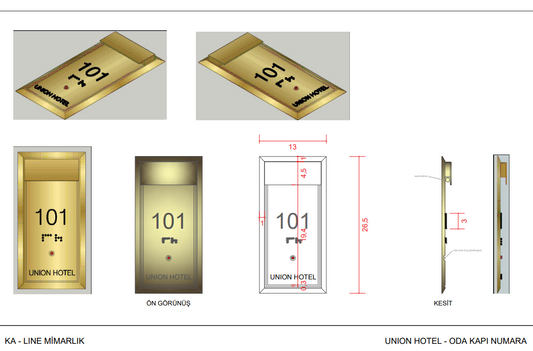 Custom Order Illuminated Sample Room Number