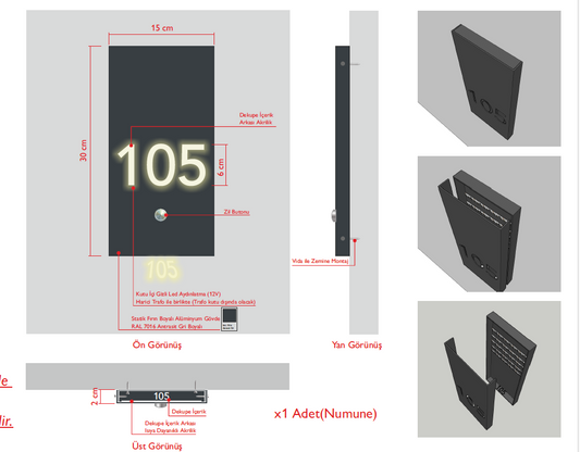 Custom-Ordered Illuminated Room Numbers and Directions