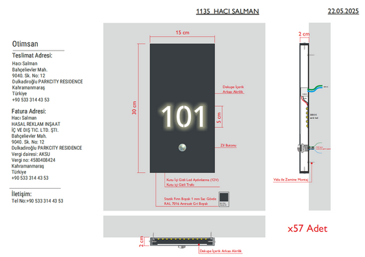 Custom-Ordered Illuminated Room Numbers and Directions