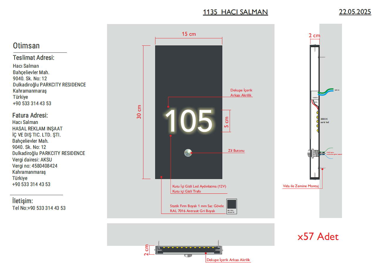 Custom-Ordered Illuminated Room Numbers and Directions