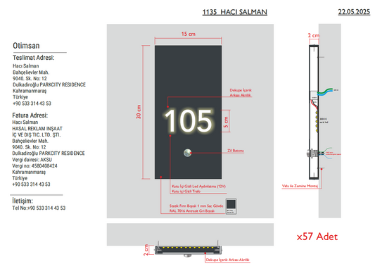 Custom-Ordered Illuminated Room Numbers and Directions