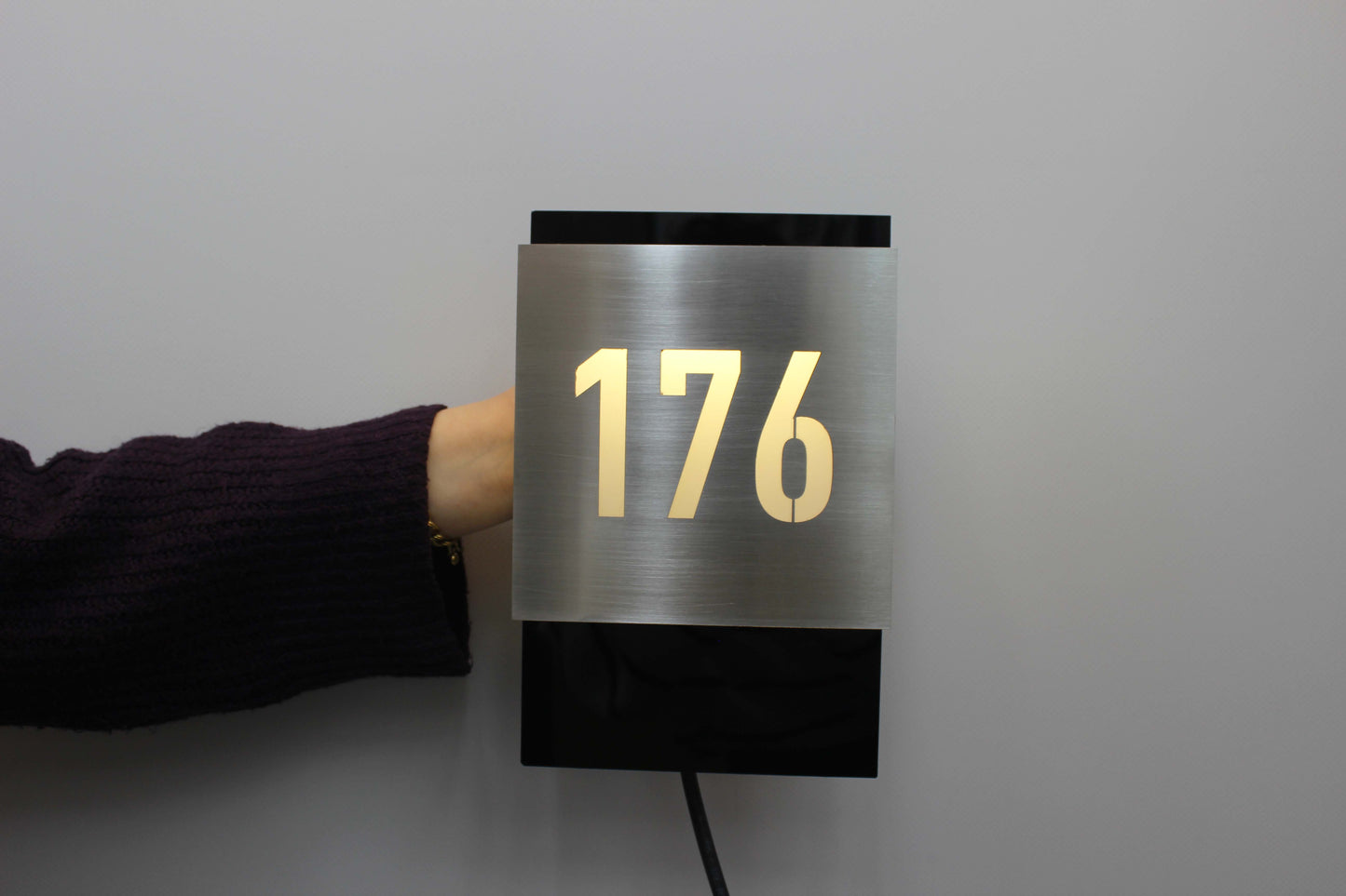 Illuminated Minimalist Room Number