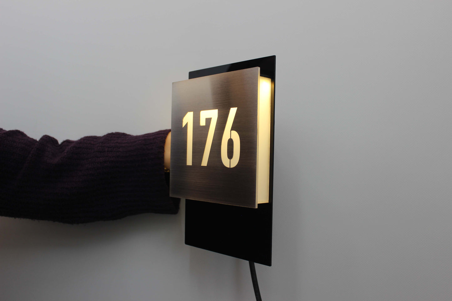 Illuminated Minimalist Room Number
