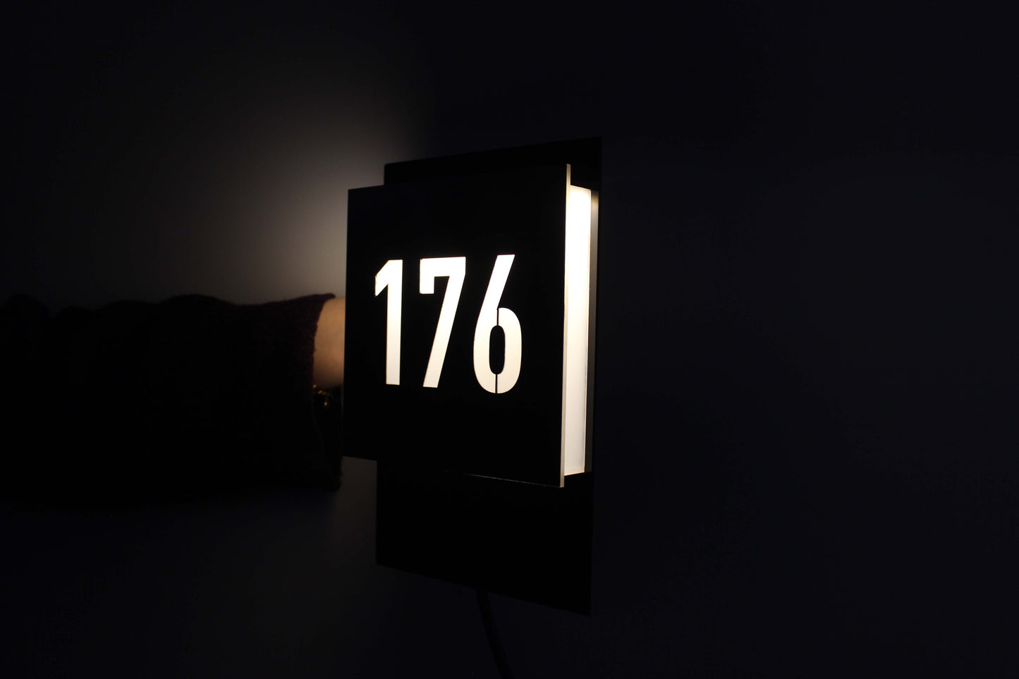 Illuminated Minimalist Room Number