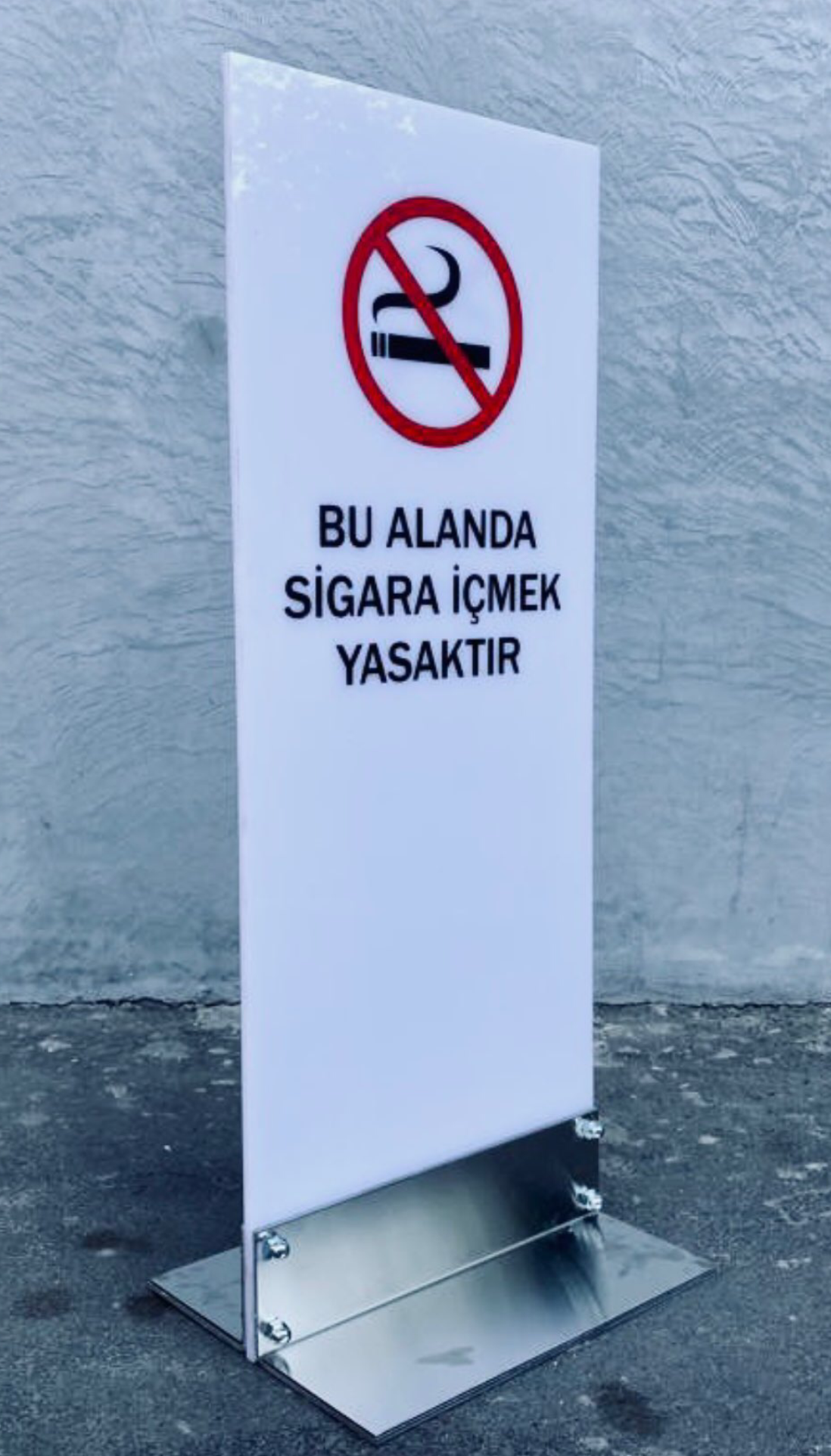 Warning Sign, Standing, Double-Sided | Metal, No Smoking