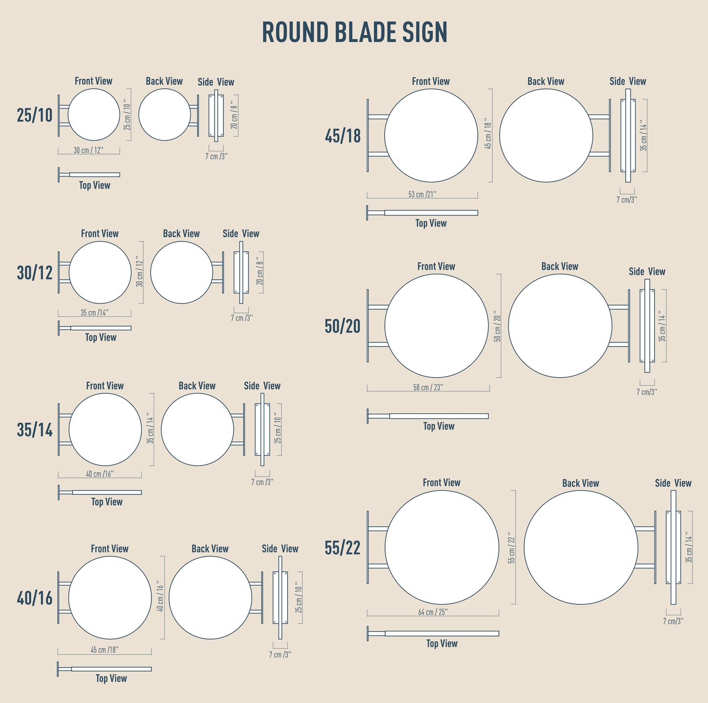 Double-Sided Durable Round Shop Sign | Brand Logo Printed