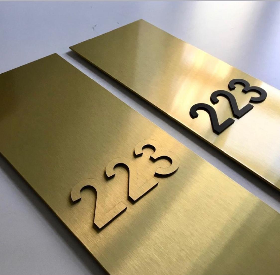 Embossed Numbered Room Number