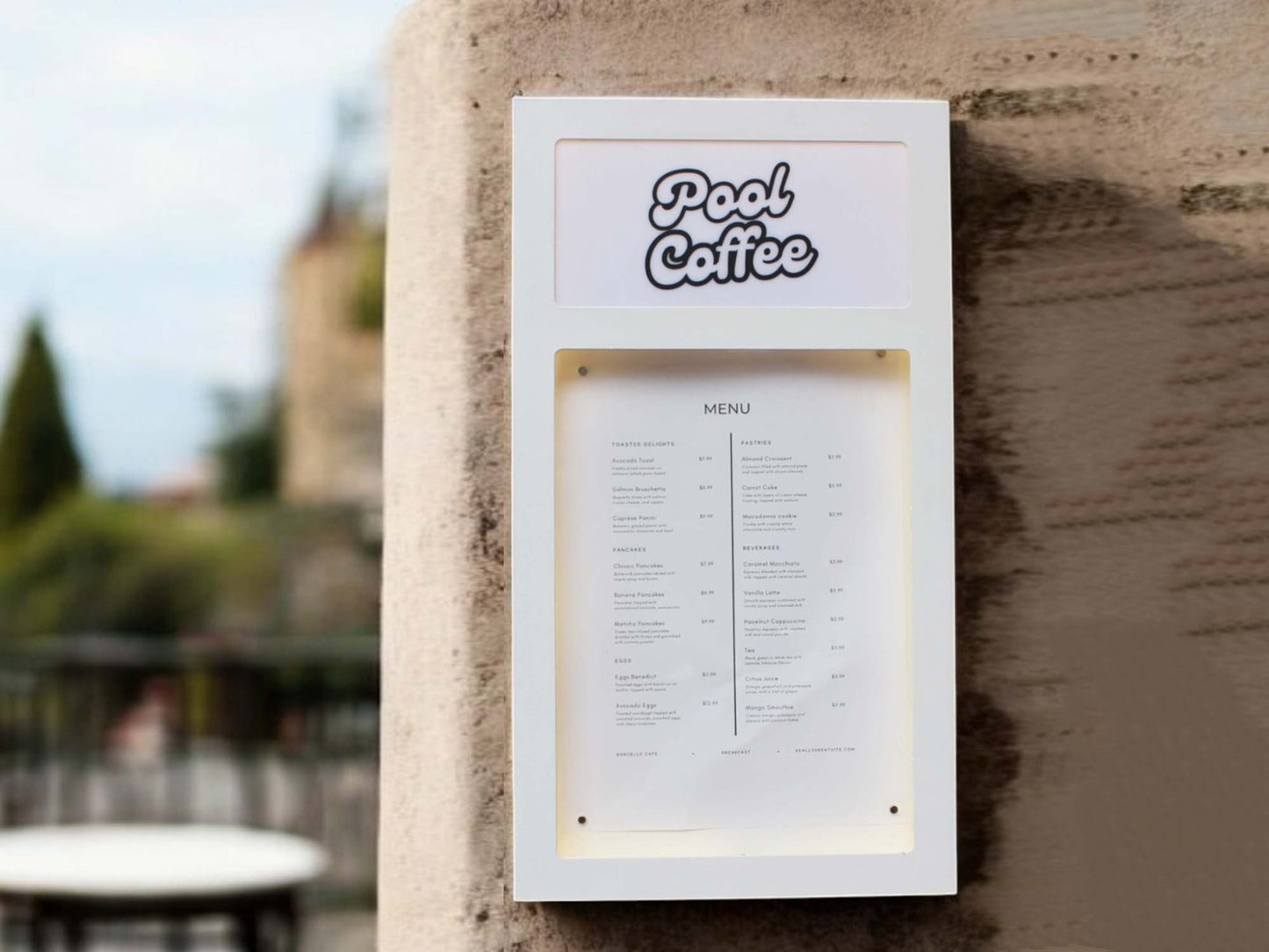 Wall-Mounted Illuminated Menu Board