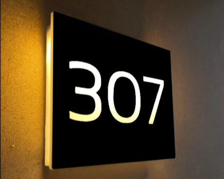 Illuminated Minimalist Room Number