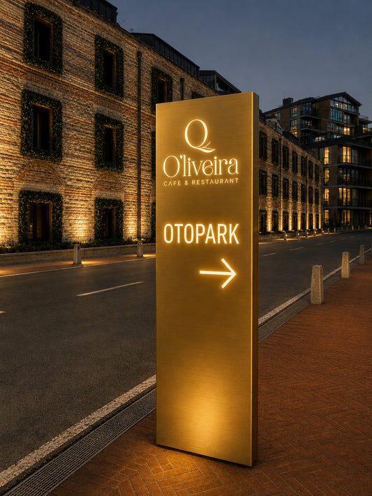 Işıklı Ayaklı Otopark Tabelası