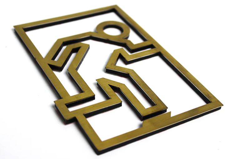 Paslanmaz gold yüzeyli kolay monte edilebilir yangın kaçış işareti