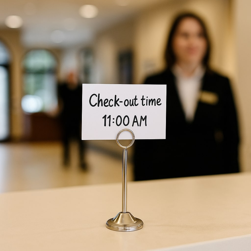 Self-servis restoranlarda fiyat ve içerik bilgilerini göstermek için kullanılan etiket standı.