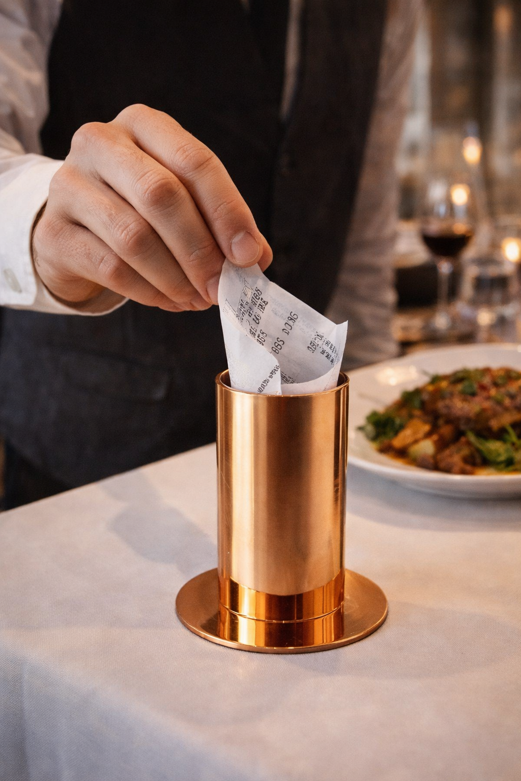 Modern kafe konseptlerine uygun bakır fişlik