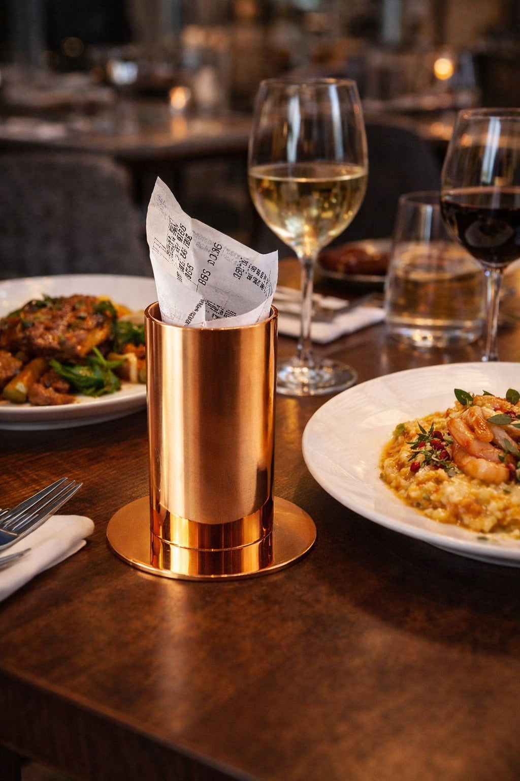 Restoranlar için bakır masa üstü adisyonluk ürünü