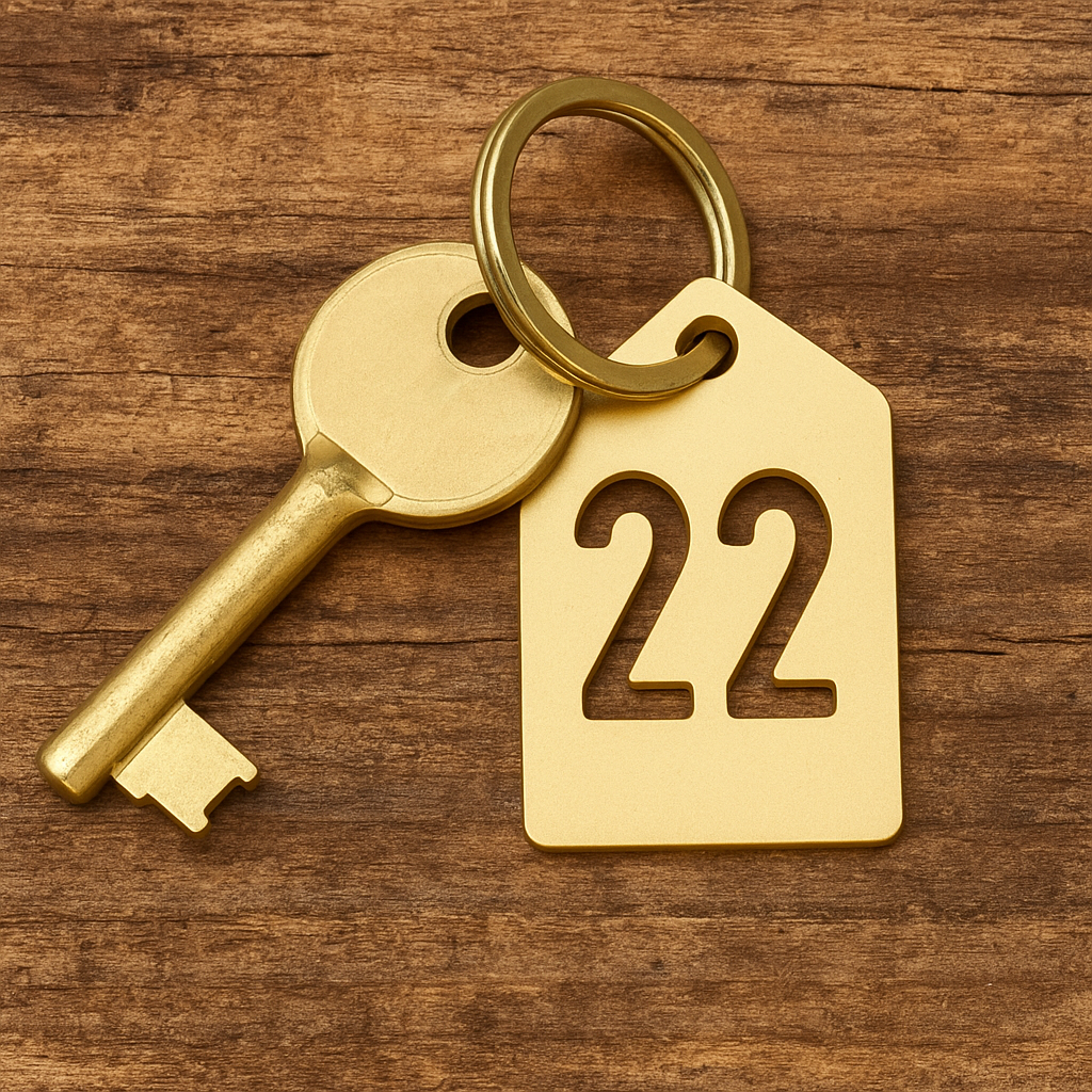 Butik oteller için özel üretim metal numaralık anahtarlık