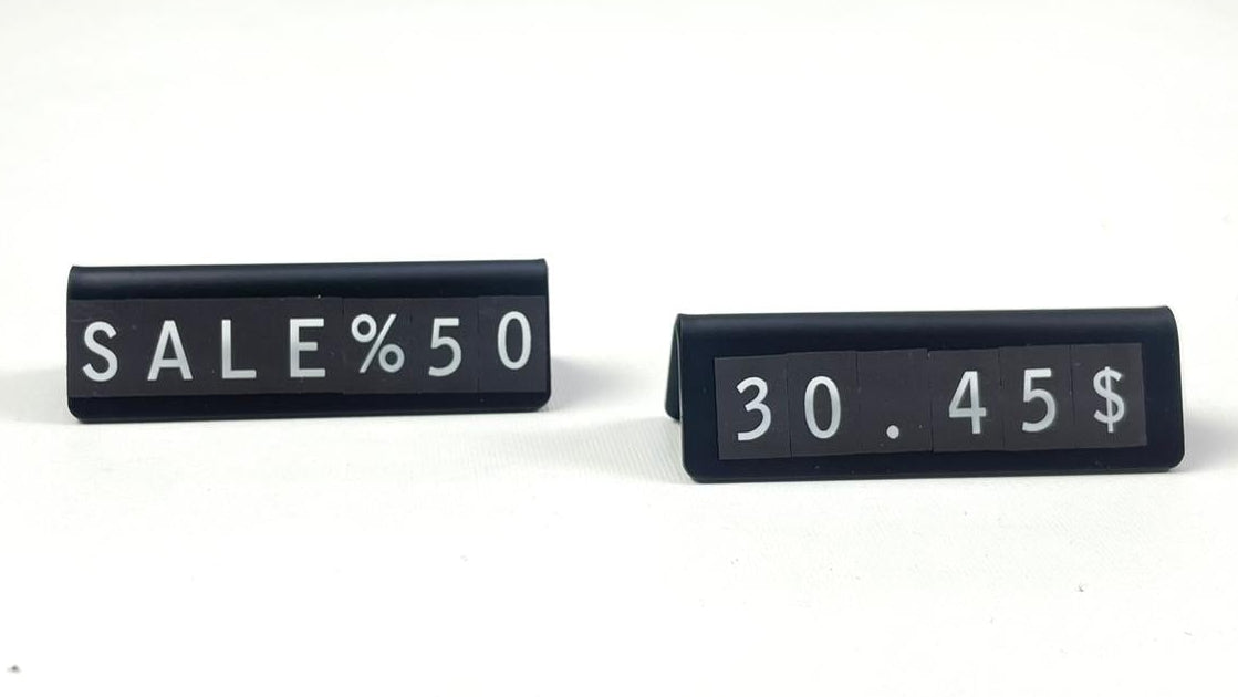 Mıknatıslı rakam seti ile fiyat değiştirilebilir metal fiyat etiketi standı.