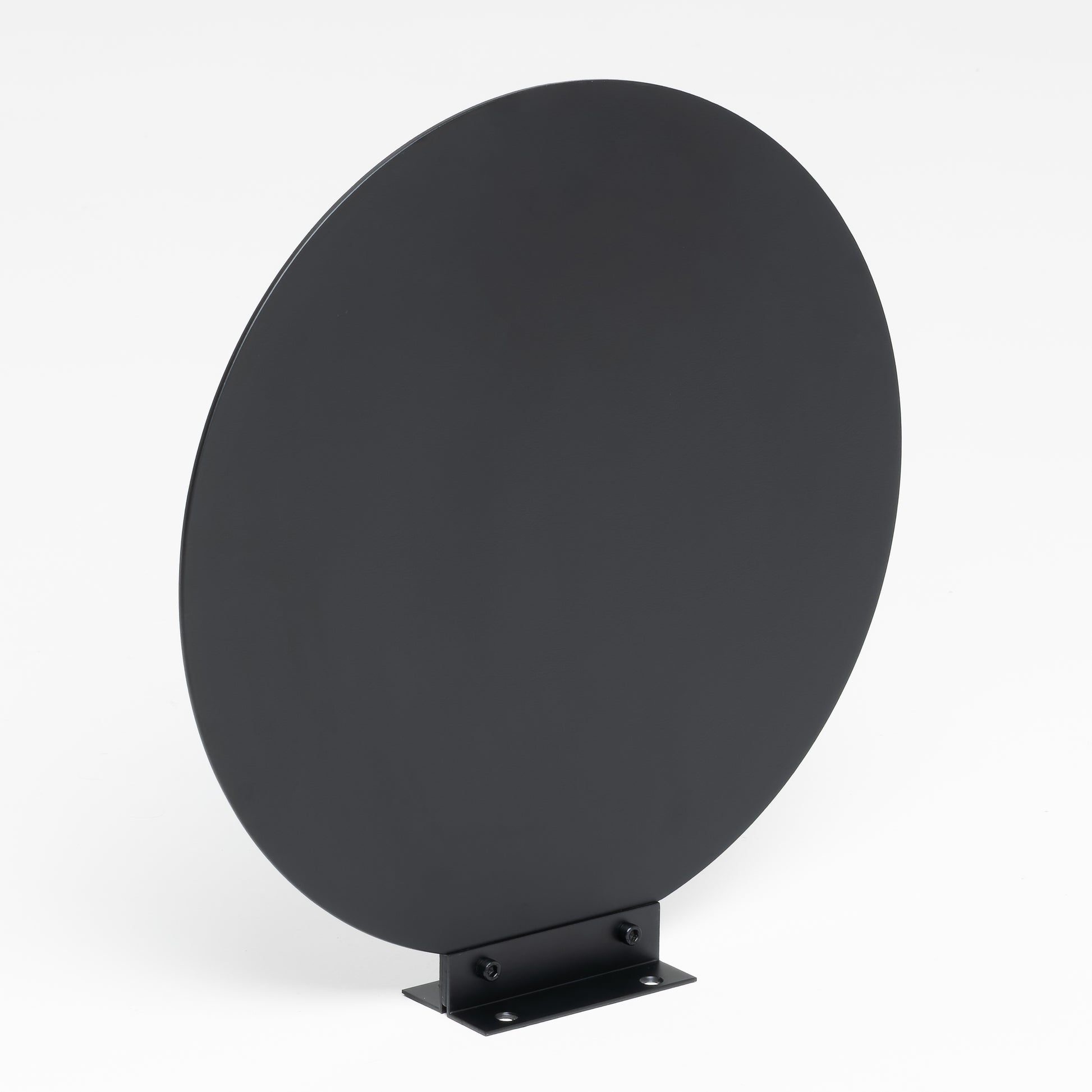 Modern görünümlü, tek plaka metalden üretilmiş yuvarlak tabela.Baskı yok.

