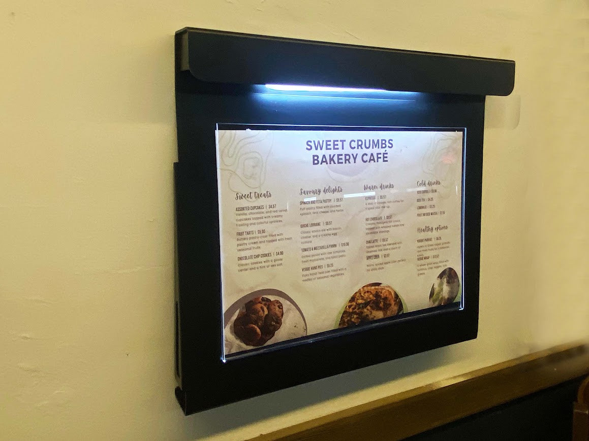 Şarj edilebilir LED ışıklı menü kutusu, işletmeler için şık bir sunum sağlar.