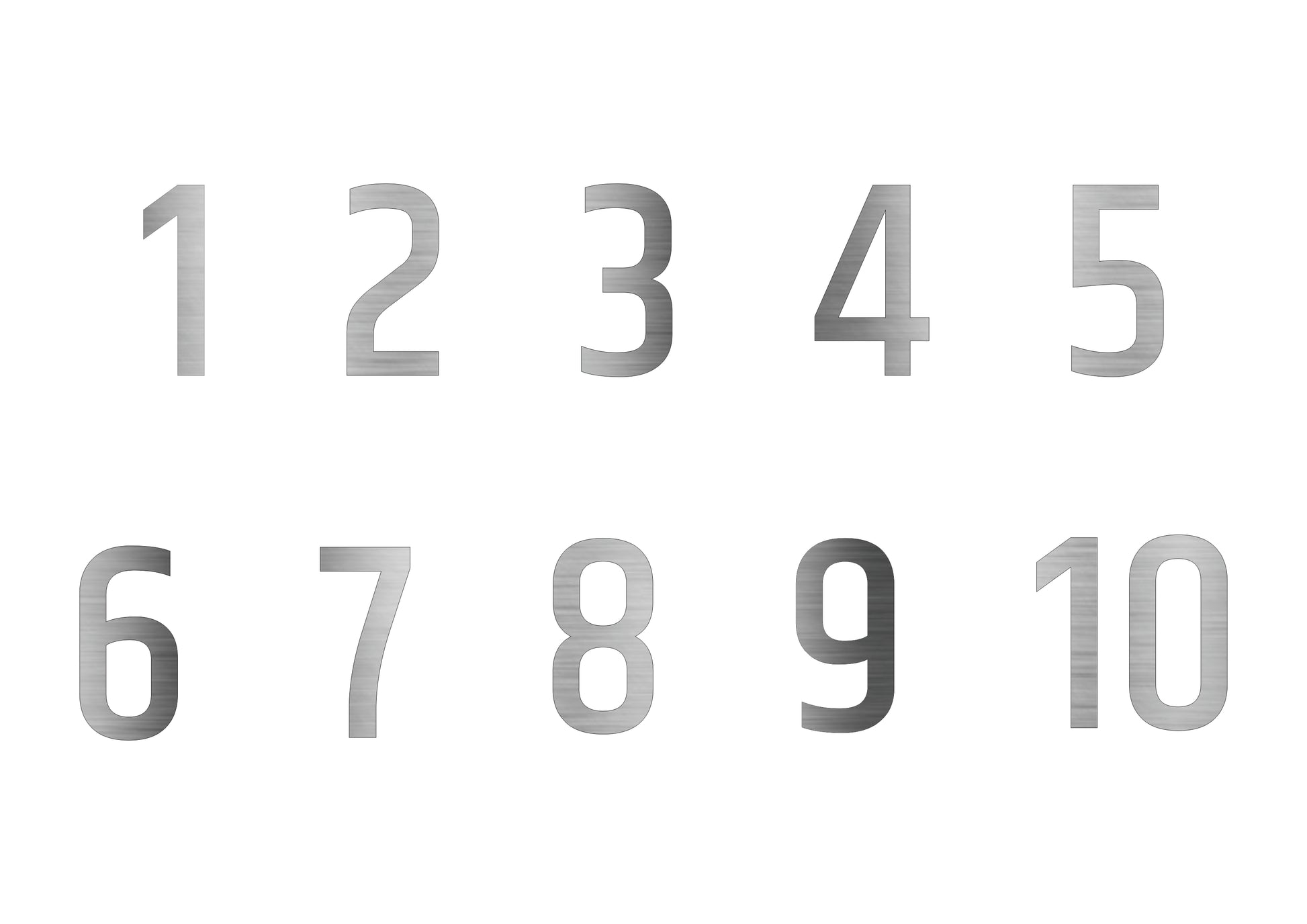 Duvara monte paslanmaz çelik kapı numarası 5’li set modern tasarım