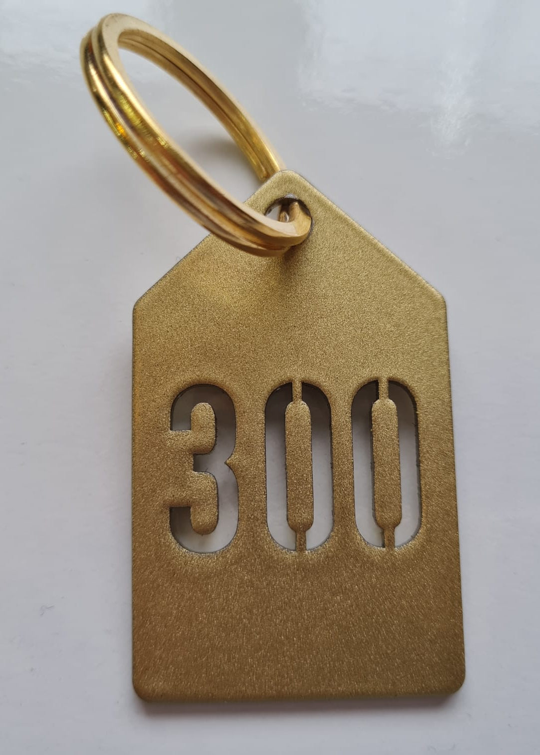 
Gold boyalı alüminyum malzemeden üretilmiş numaralık anahtarlık