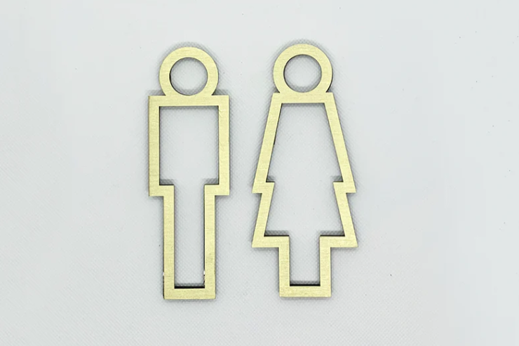 Kurumsal alanlarda tercih edilen gold paslanmaz tuvalet sembolü