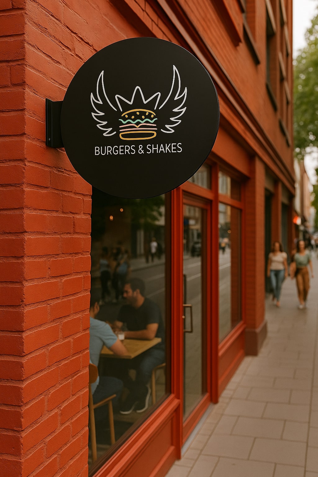 Kurumsal logolarla uyumlu, özel renge boyanabilir duvar tabelası.