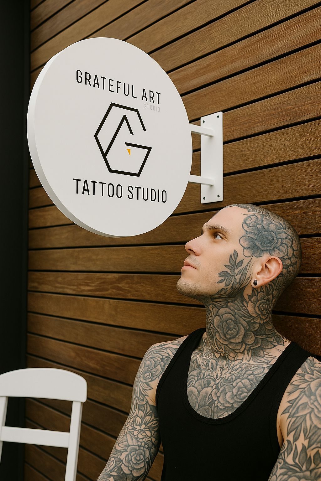 Kurumsal logo uyumlu tasarım sunan dış mekan yuvarlak reklam tabelası.