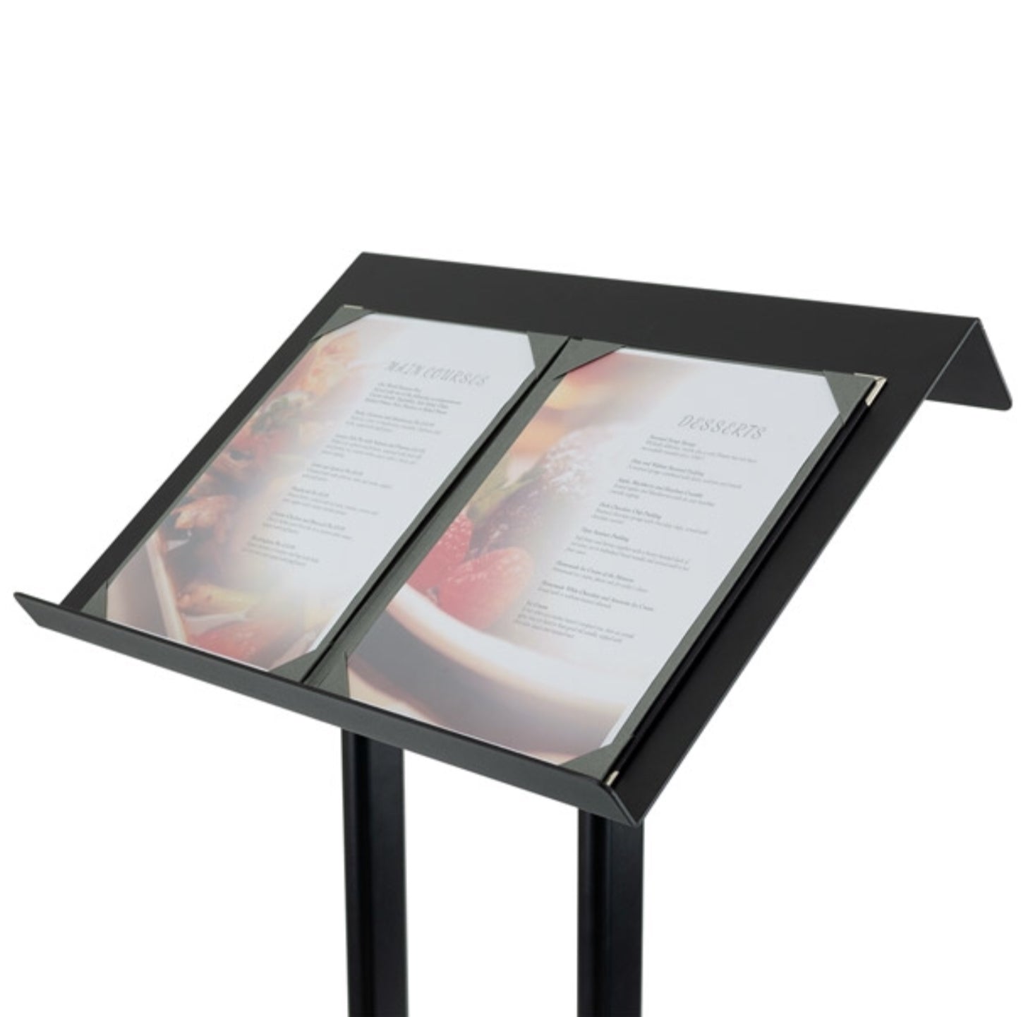 Restoran ve kafelerde menülerin kolayca görülebilmesini sağlayan pratik menü standı.