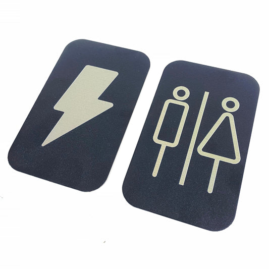 Bay bayan tuvalet yönlendirme metal tabela