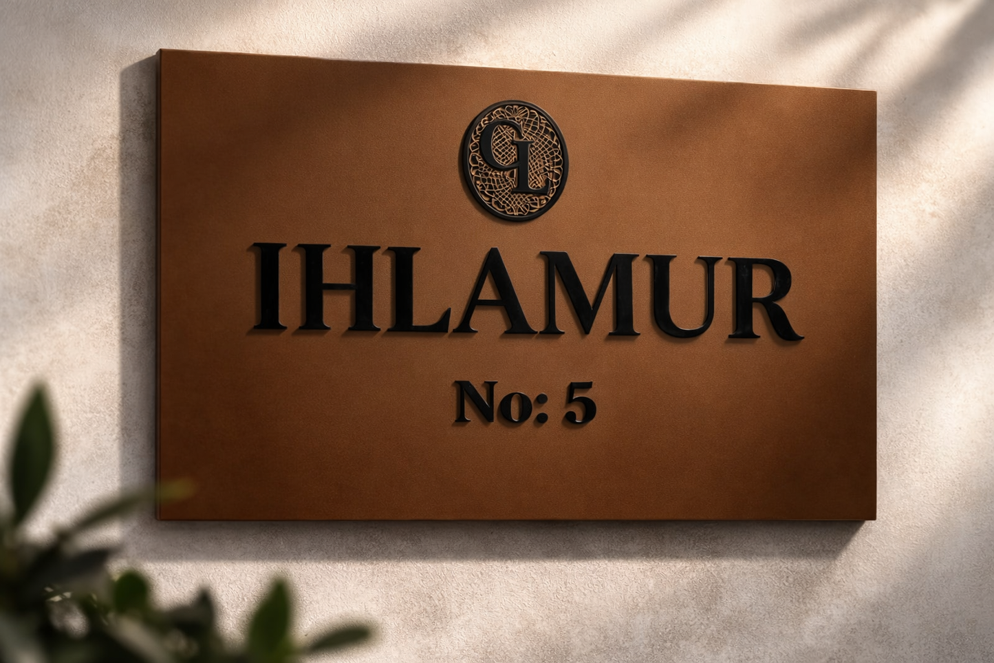 UV baskı logolu metal giriş tabelası, özel tasarım alüminyum bina tabelası