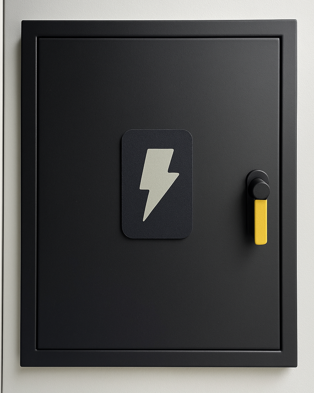 Duvara monte edilmiş metal güvenlik levhası