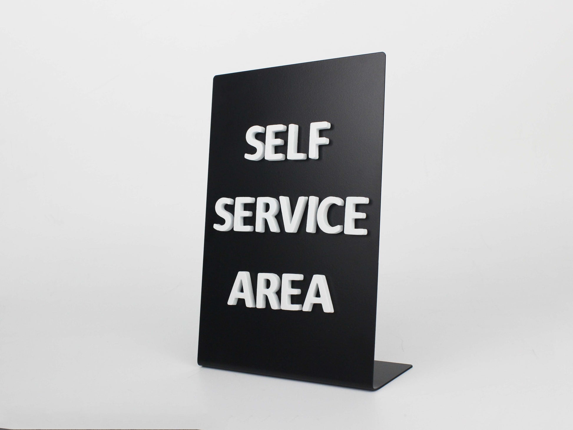 Self Service Area yazılı mıknatıslı harfli metal masaüstü pano