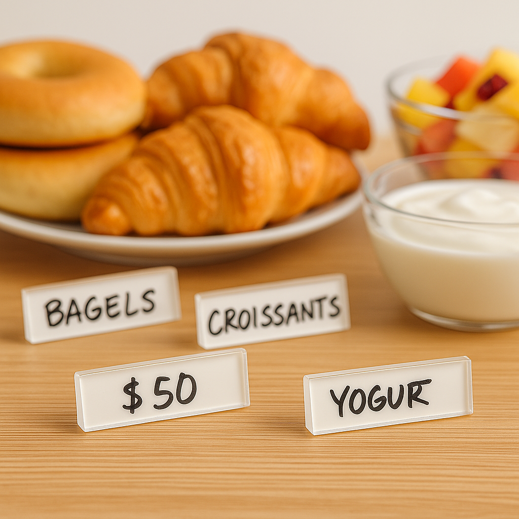 Kafe ve restoran kullanımı için mini isimlik fiyat kartı