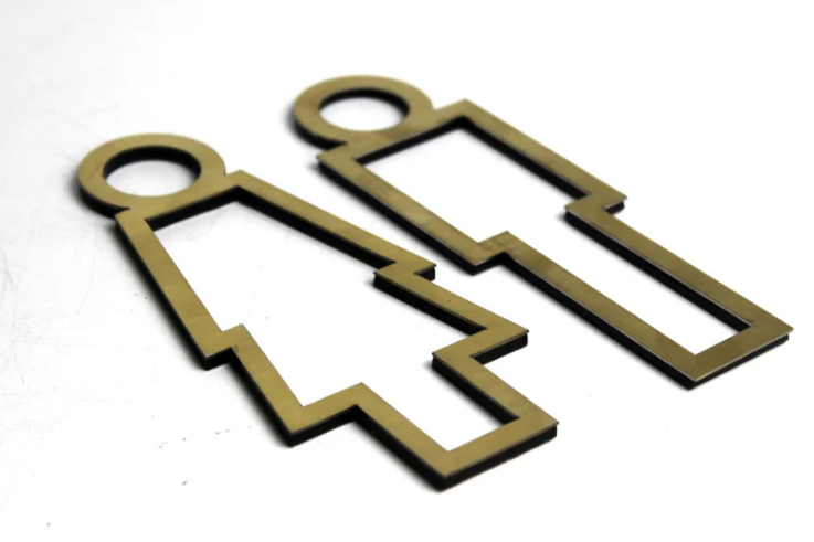 Şık ve minimalist tasarıma sahip wc kapı işareti örneği