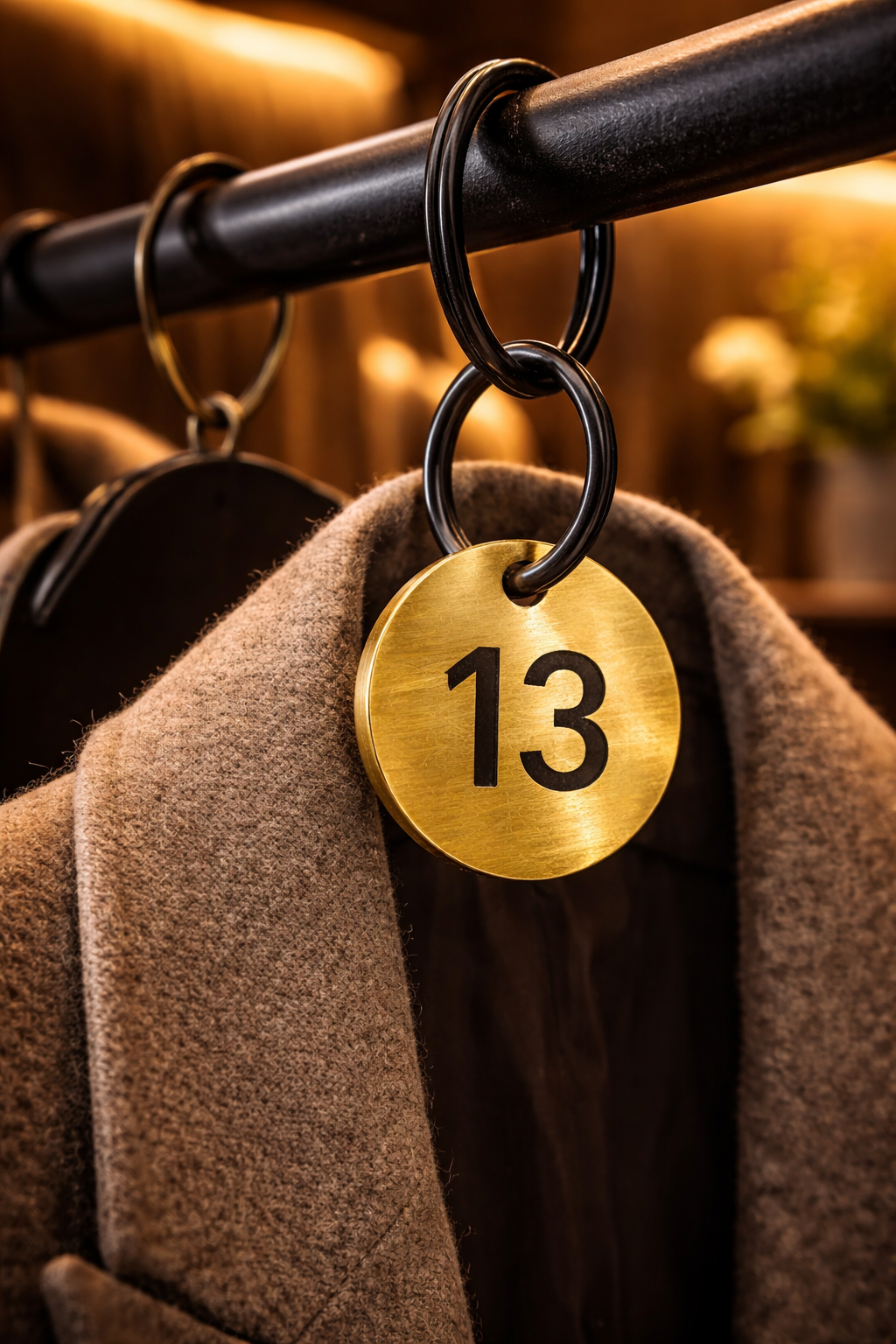 Organizasyon alanları için numaralı pirinç vestiyer anahtarı